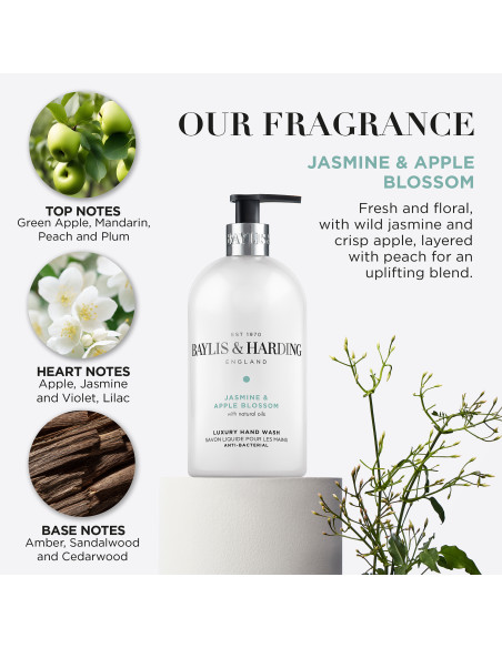 Baylis & Harding Antibakteriální Tekuté mýdlo na ruce - Jasmín a jabloňový květ, 500ml