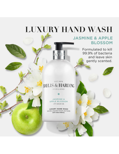 Baylis & Harding Antibakteriální Tekuté mýdlo na ruce - Jasmín a jabloňový květ, 500ml