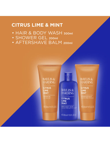 Citrus, Lime & Mint - sada s péčí o tělo, vlasy a pleť, 3 ks