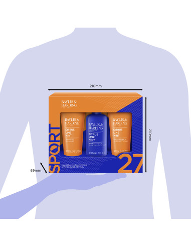 Citrus, Lime & Mint - sada s péčí o tělo, vlasy a pleť, 3 ks