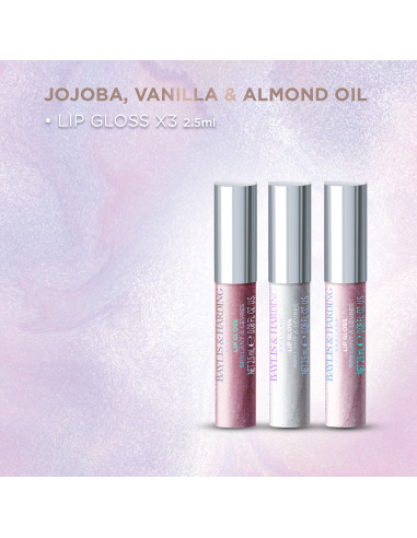 Jojoba, Vanilla & Almond oil - sada lesků na rty, 3 ks