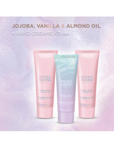 Jojoba, Vanilla & Almond oil - sada krémů na ruce, 3 ks
