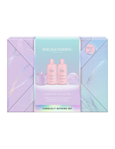 Jojoba, Vanilla & Almond oil - sada s péčí o tělo a svíčkou, 4 ks