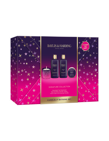 Moonlight Fig - sada s péčí o tělo a svíčkou, 4 ks