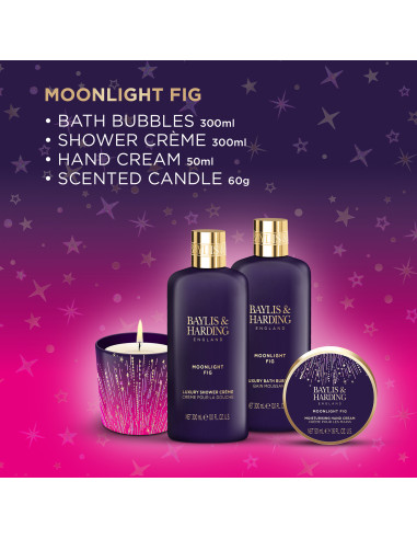 Moonlight Fig - sada s péčí o tělo a svíčkou, 4 ks