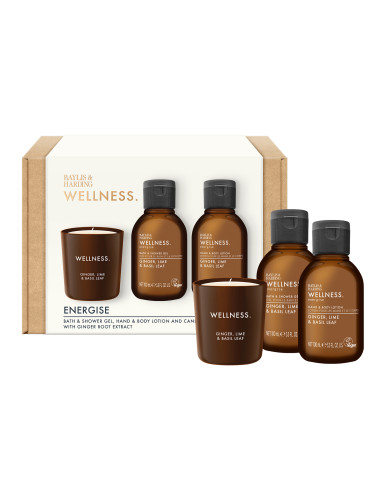 Wellness - sada tělové péče a svíčky, 3 ks