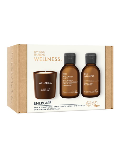 Wellness - sada tělové péče a svíčky, 3 ks