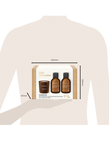 Wellness - sada tělové péče a svíčky, 3 ks