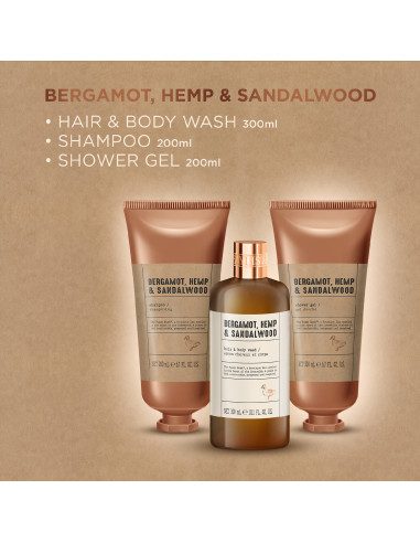 Bergamot, Hemp & Sandalwood - sada tělové péče, 3 ks