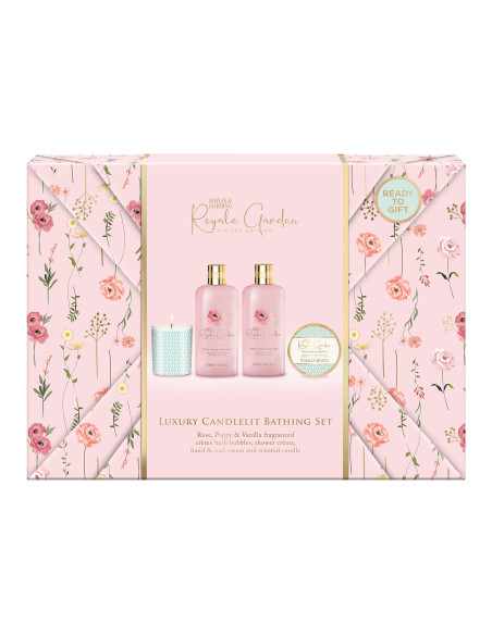 Royale Garden - sada s péčí o tělo a svíčkou, 4 ks