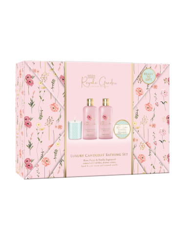 Royale Garden - sada s péčí o tělo a svíčkou, 4 ks