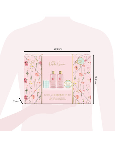 Royale Garden - sada s péčí o tělo a svíčkou, 4 ks