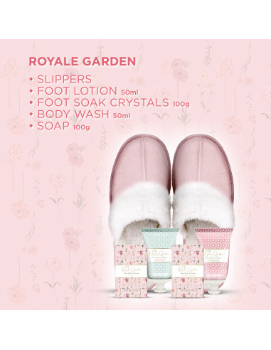 Royale Garden - sada tělové péče a pantoflů, 5 ks