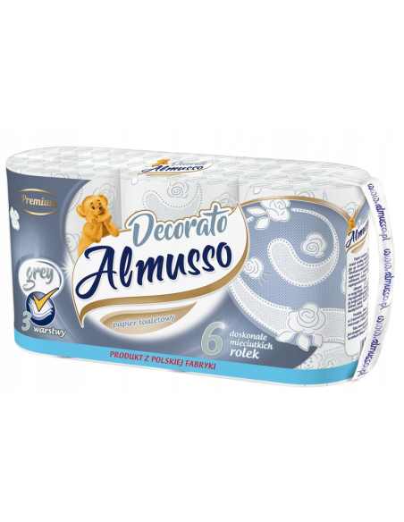 Almusso toaletní papír Decorato 3-vrstvý 6 ks bílé - role 22m