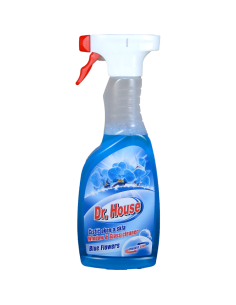 Dr. House čistič oken s rozprašovačem Blue flower 500 ml