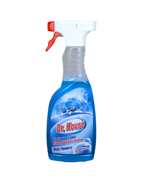 Dr. House čistič oken s rozprašovačem Blue flower 500 ml