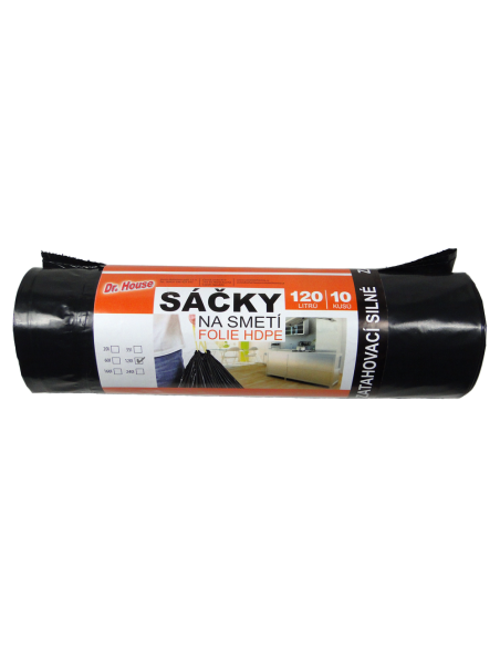 Dr. House sáčky do koše 120 L 10 ks silné zatahovací