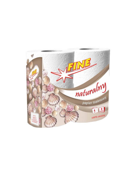 Toaletní papír Fine 3 vrstvý 4 ks natural - role 15m