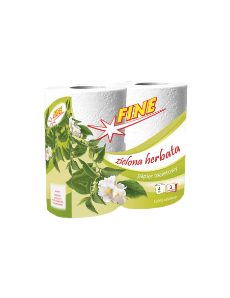 Toaletní papír Fine 3 vrstvý 4 ks zelený čaj - rolka 15m