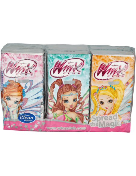 Kapesníky Winx s potiskem 4 vrstvé, folie 6 ks