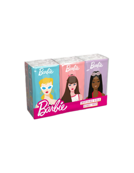 Kapesníky Barbie s potiskem 4 vrstvé, folie 6 ks