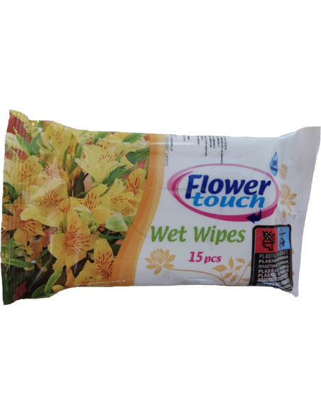 Ubrousky vlhčené Flower touch 15 ks