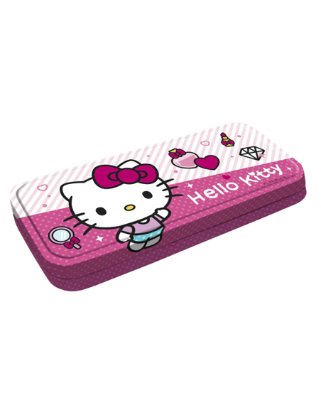 Hello Kitty plechové pouzdro třípatrové s líčením a sponkami