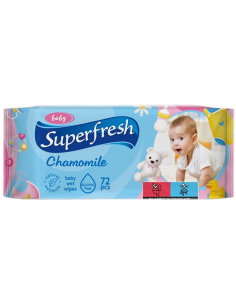 Superfresh ubrousky vlhčené 72 ks s heřmánkem