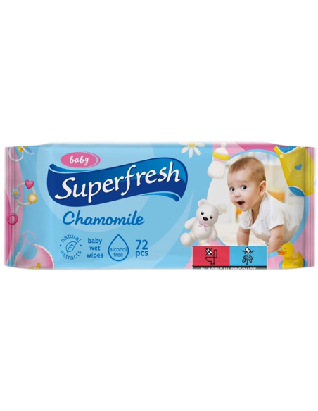 Superfresh ubrousky vlhčené 72 ks s heřmánkem