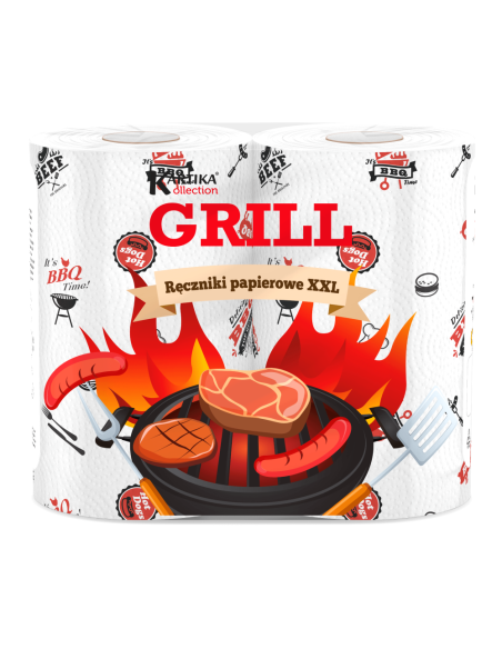 Kuchyňské utěrky potištěné Grill decor 3 vrstvé 2 ks