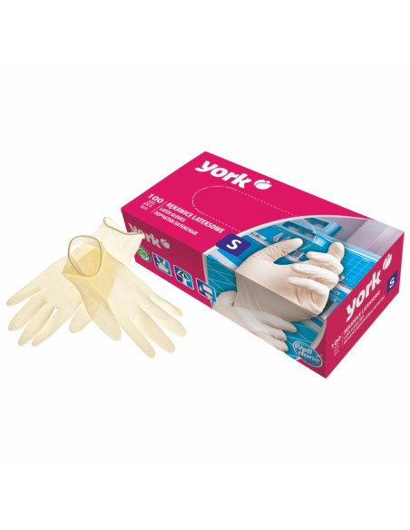 YORK latexové rukavice S 100 ks