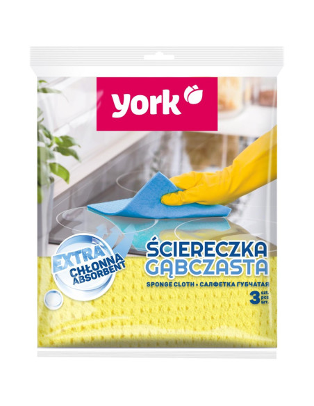 YORK utěrka houbová 17,5x15,5 cm 3 ks