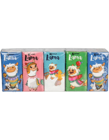 Kapesníky s potiskem Lama 3 vrstvé, folie 10 ks