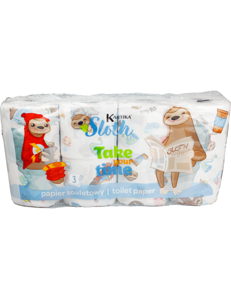 Toaletní papír s potiskem 3 vrstvý 8 ks Sloth