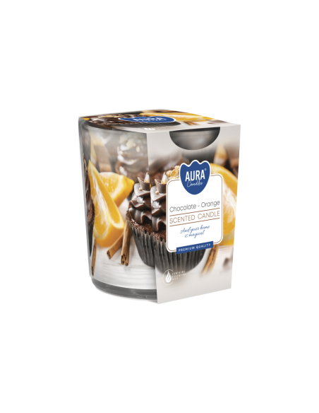Svíce vonná sklo s folií Chocolate orange (sn72s-54)