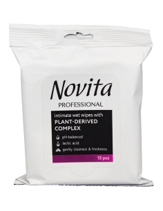 NOVITA intimní ubrousky vlhčené, plant-derived complex 15 ks