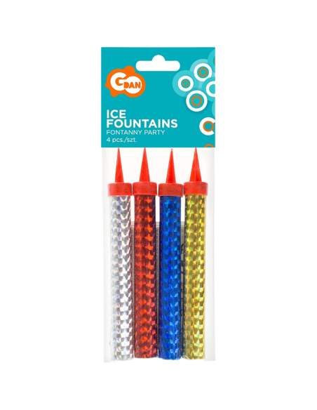 Dortové fontánky barevné 12 cm - 4 ks