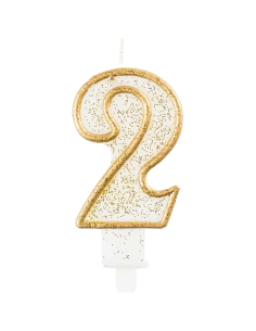 Svíčka narozeninová číslice zlatá - 2