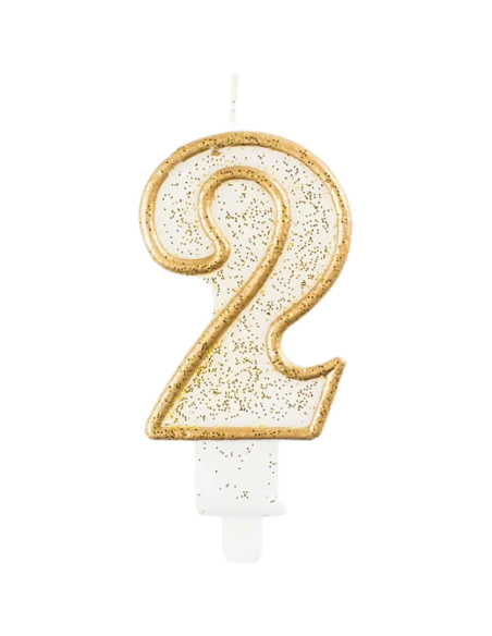 Svíčka narozeninová číslice zlatá - 2