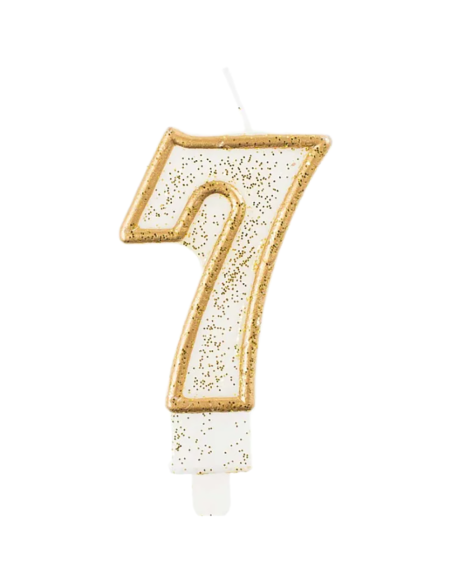 Svíčka narozeninová číslice zlatá - 7
