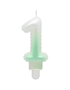 Svíčka narozeninová číslice zelená ombre - 1