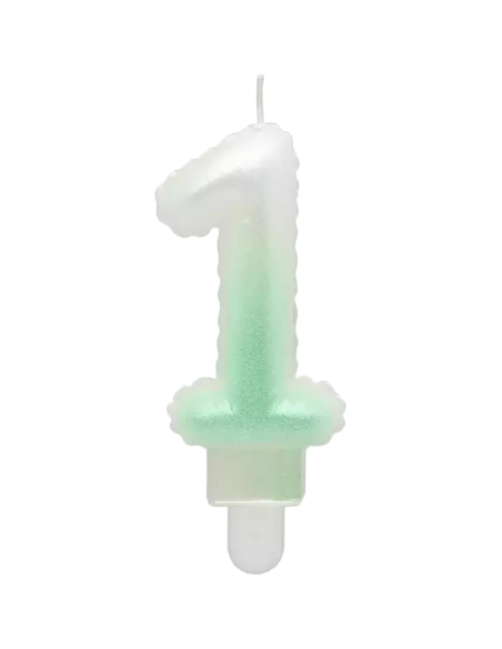 Svíčka narozeninová číslice zelená ombre - 1