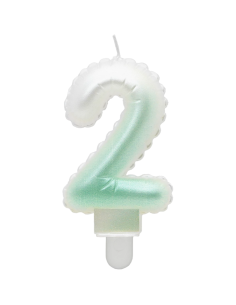 Svíčka narozeninová číslice zelená ombre - 2