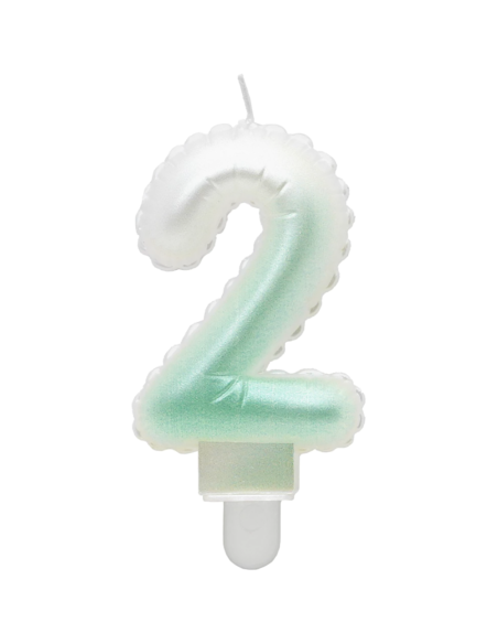 Svíčka narozeninová číslice zelená ombre - 2