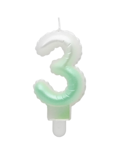 Svíčka narozeninová číslice zelená ombre - 3