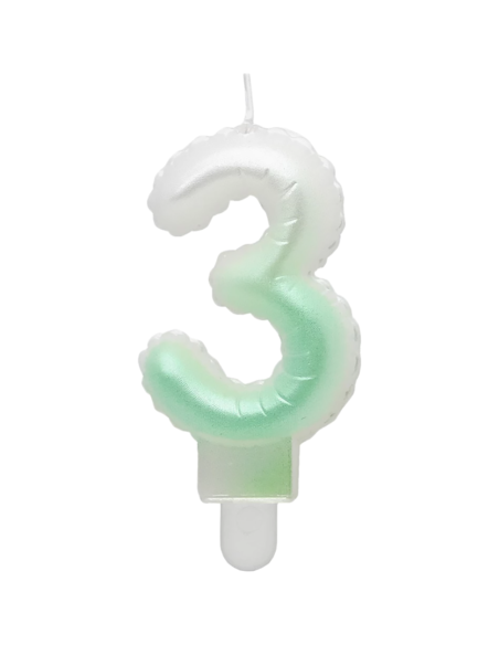 Svíčka narozeninová číslice zelená ombre - 3