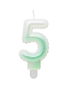 Svíčka narozeninová číslice zelená ombre - 5
