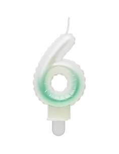 Svíčka narozeninová číslice zelená ombre - 6
