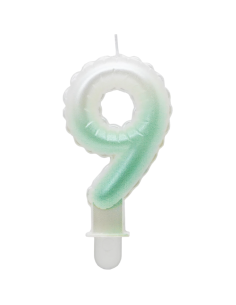 Svíčka narozeninová číslice zelená ombre - 9