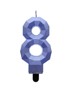 Svíčka narozeninová číslice diamond metalická modrá - 8